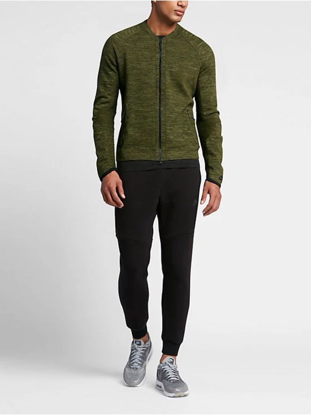 Nike Sportswear Tech Knit Tech Knit Jacket Legion Green Black Sz L Men’s